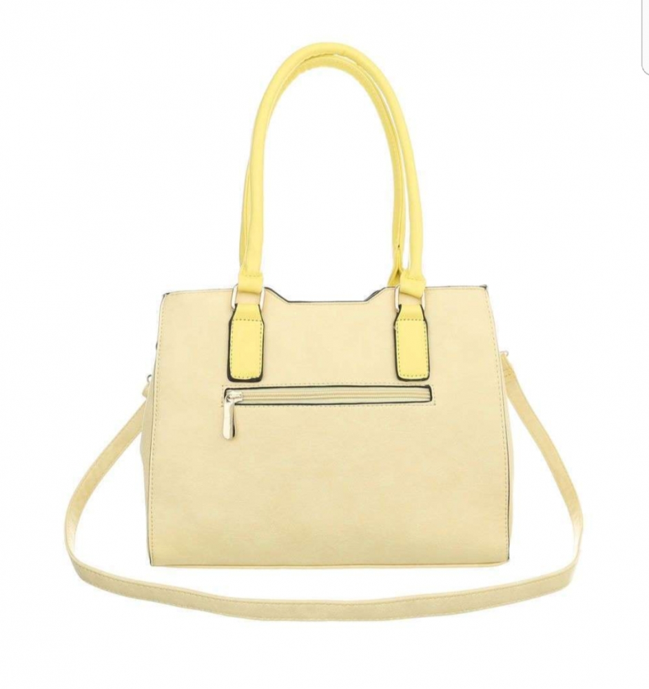 Handbag yellow medium with clock